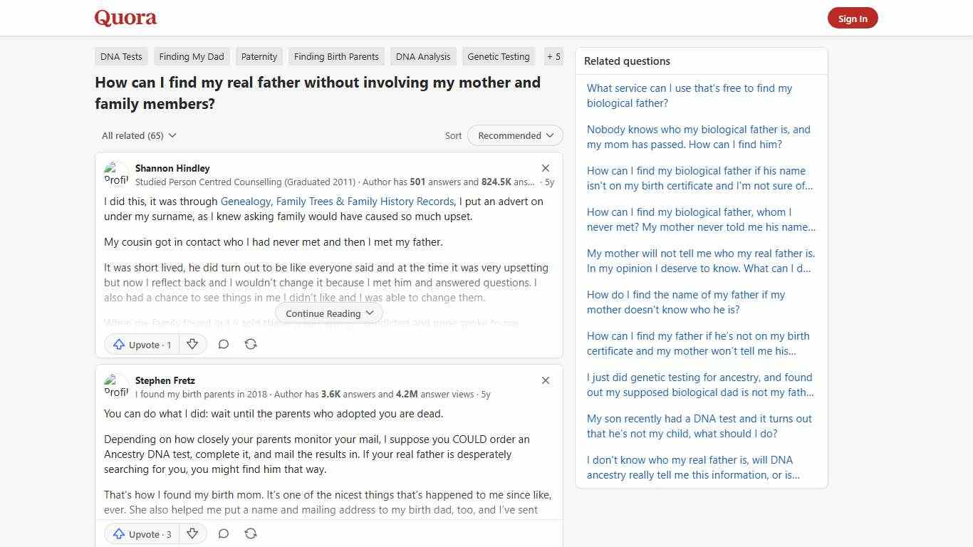 How to find my real father without involving my mother and family members - Quora
